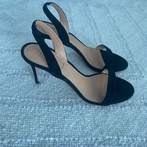 Aquazzura black suede heeled sling sandals size 38